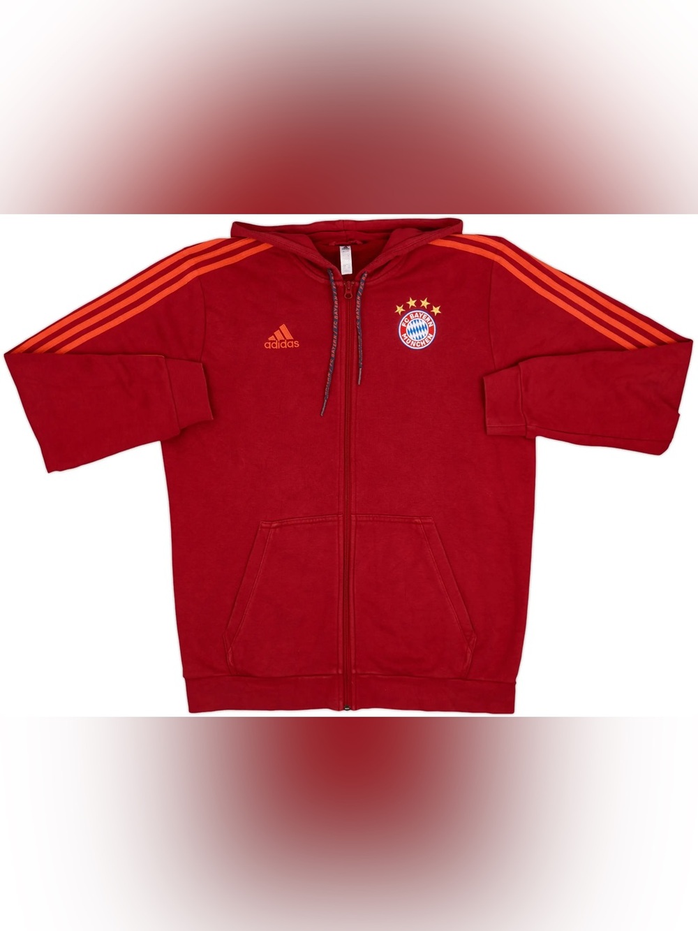 FC Bayern Munchen 2018-19 Full Zip Hoodie Red Telekom Qatar Airways Size S NWT